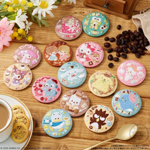 サンリオキャラクターズ 刺繍缶バッジビスケット3 パッケージ 2025年7月発売